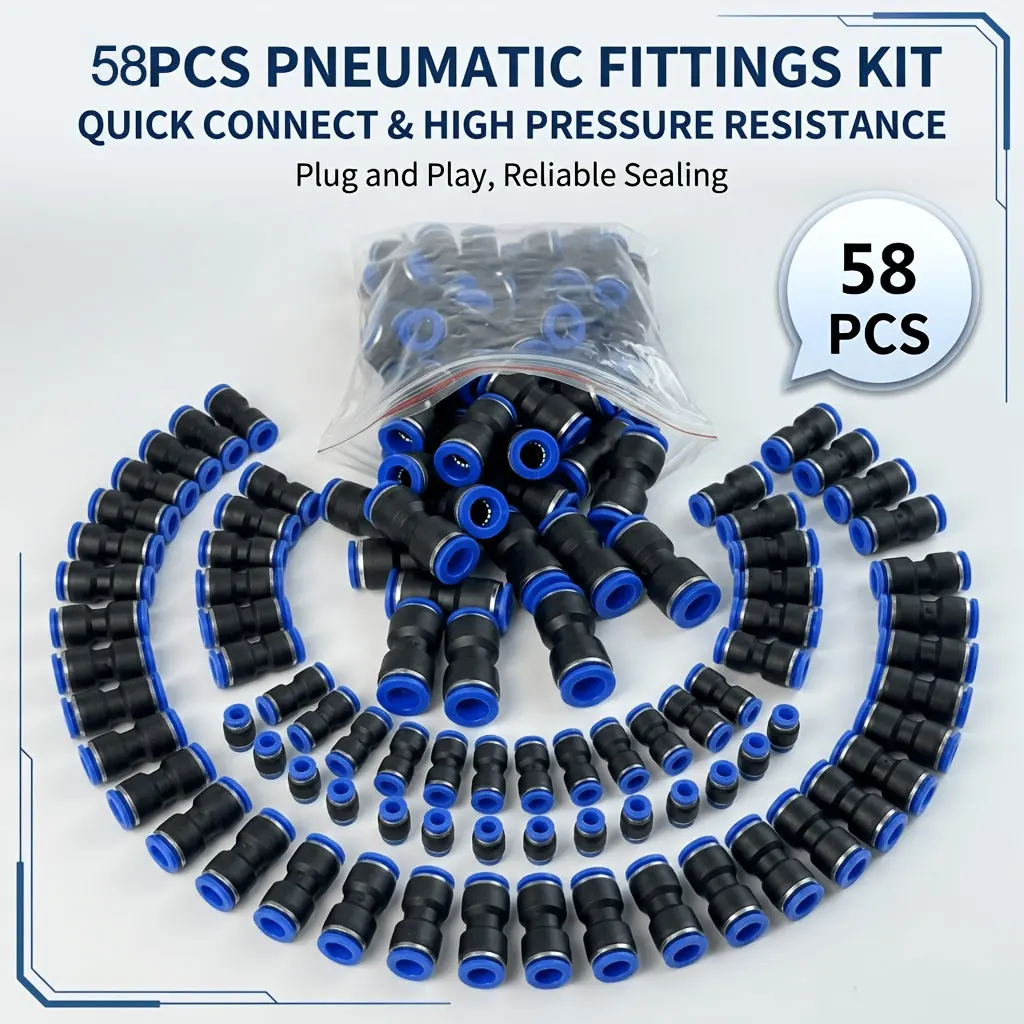 58Pcs Pneumatic Quick Coupling Kit 4-12mm Push-in Air Fittings Straight Tube Connectors Quick Release Air Hose Adapter Set
58Pcs Pneumatic Quick Coupling Kit 4-12mm Push-in Air Fittings Straight Tube Connectors Quick Release Air Hose Adapter Set
