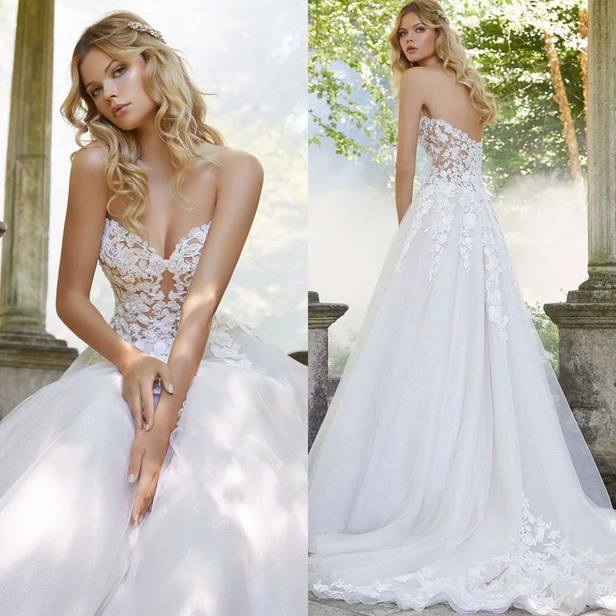 Gorgeous Strapless Tulle Wedding Dresses Women's Formal Marriage Elegant Long Gown Sweetheart Applique Glitter Brides Dress 2026
Gorgeous Strapless Tulle Wedding Dresses Women's Formal Marriage Elegant Long Gown Sweetheart Applique Glitter Brides Dress 2026