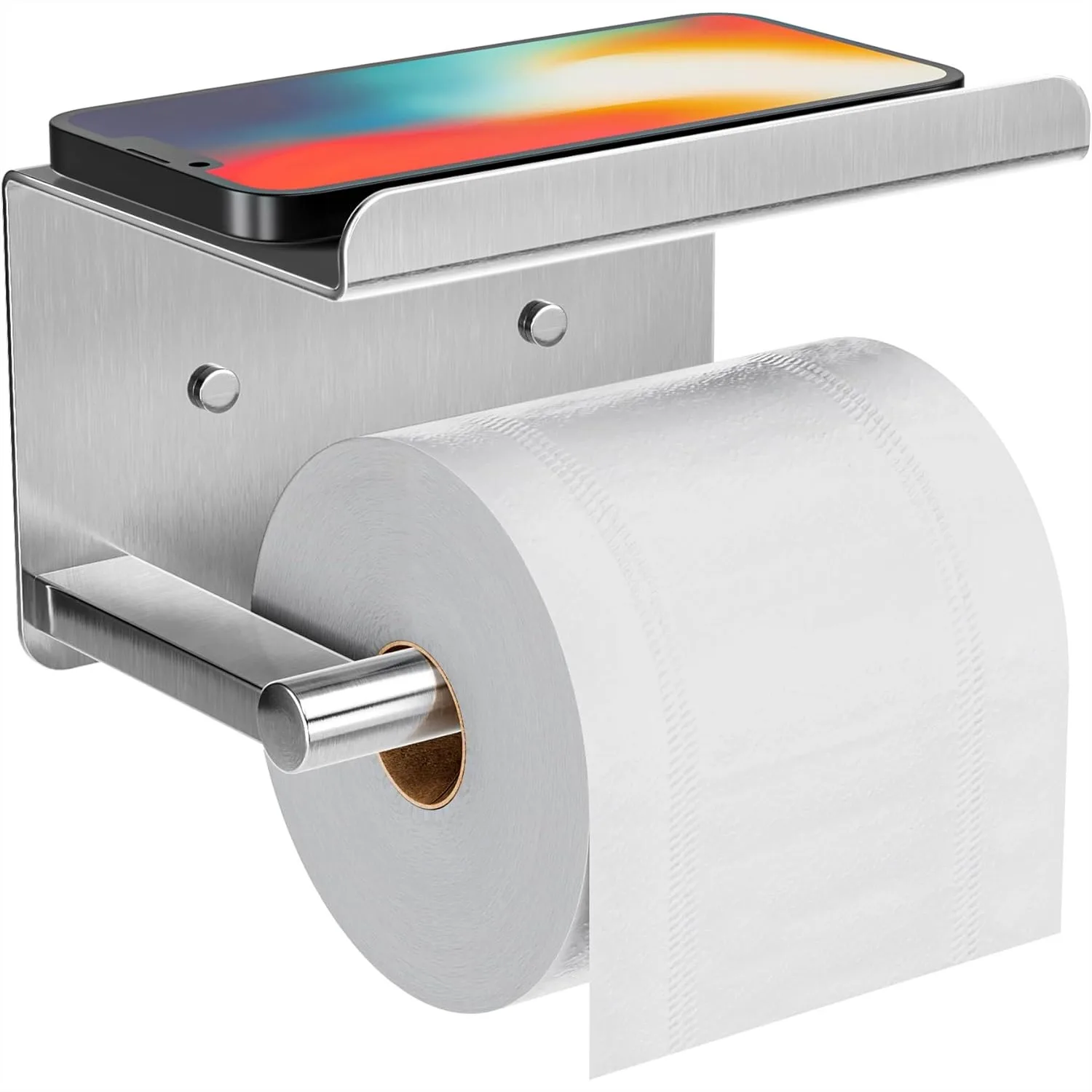 Self-Adhesive Toilet Paper Roll Holder with Shelf - Wall Mount or Stick, Stainless Steel, Chrome for Bathroom
Self-Adhesive Toilet Paper Roll Holder with Shelf - Wall Mount or Stick, Stainless Steel, Chrome for Bathroom