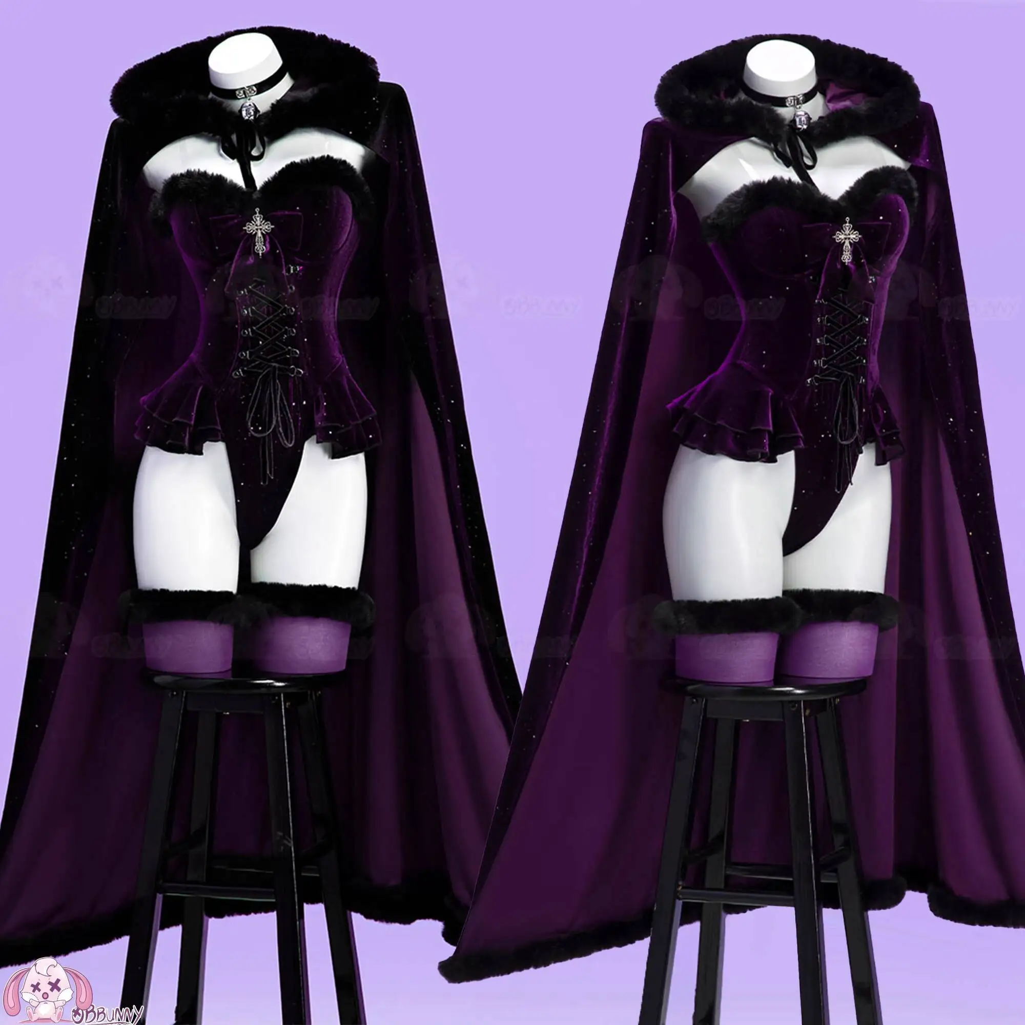 Exploding Rabbit Witch Night Banquet Cosplay Costume Halloween Women's Black/Purple Plush Cape Cosplay Set
Exploding Rabbit Witch Night Banquet Cosplay Costume Halloween Women's Black/Purple Plush Cape Cosplay Set