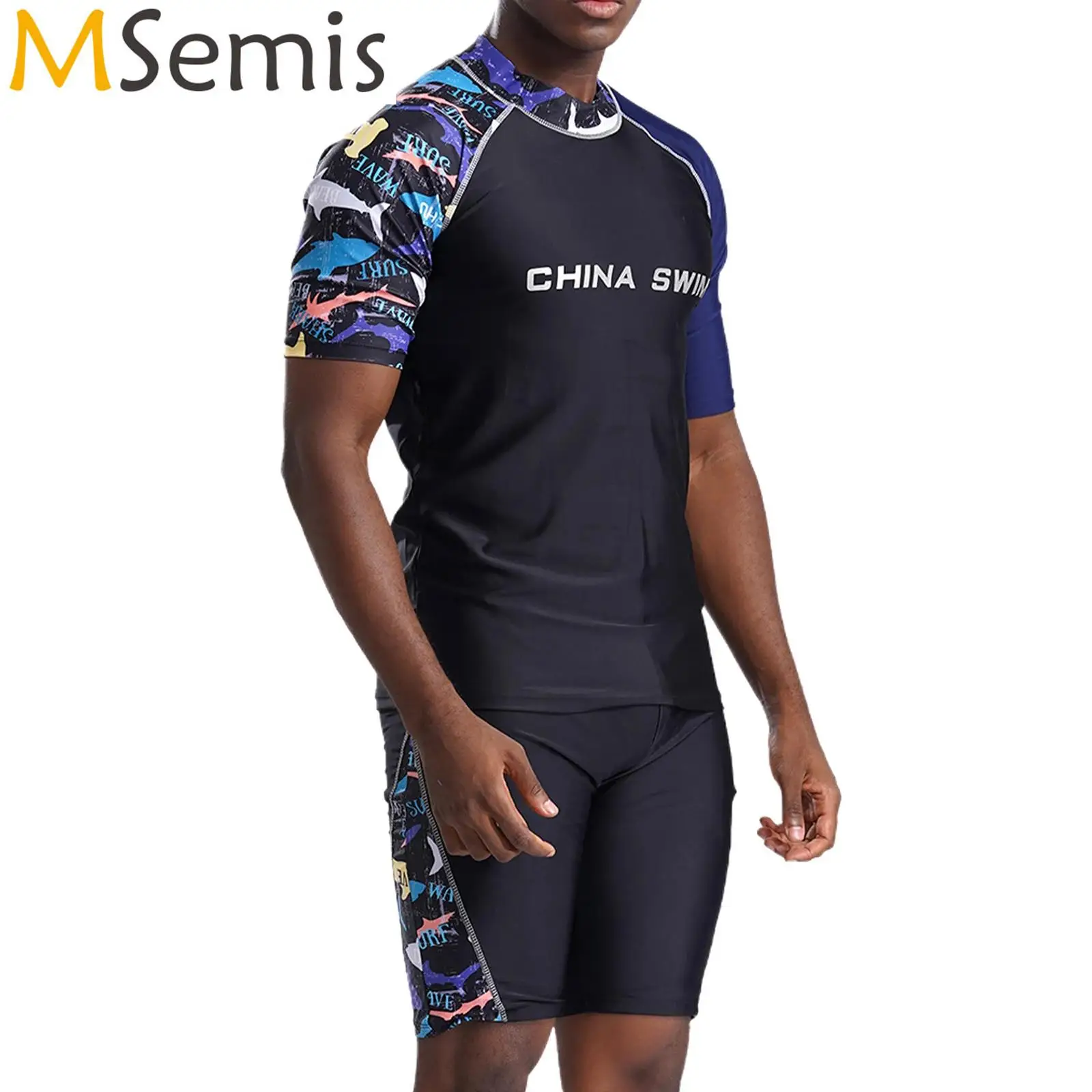 Mens Two Pieces UPF 50+ Rash Guard Swimsuit Short Sleeve Swim Shirts and Swim Jammer Set Athletic Swimwear Surfing Bathing Suit
Mens Two Pieces UPF 50+ Rash Guard Swimsuit Short Sleeve Swim Shirts and Swim Jammer Set Athletic Swimwear Surfing Bathing Suit