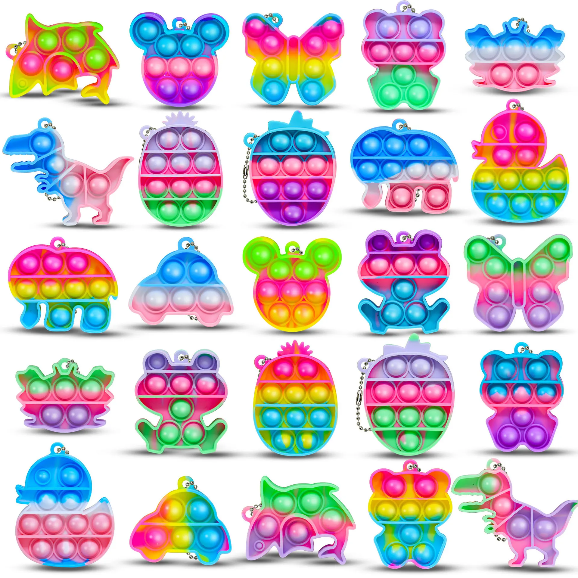 5/10PCS Rainbow Keychain Fidget Toys Cartoon Kawaii Sensory Toys Push Stress Relief Keychains for Kids Adult Party Favors
5/10PCS Rainbow Keychain Fidget Toys Cartoon Kawaii Sensory Toys Push Stress Relief Keychains for Kids Adult Party Favors