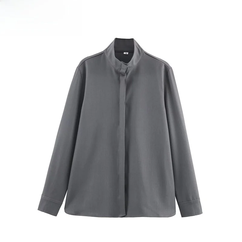 Faionable Casual Stand Collar irt Women's Polyester Fiber Long Sve Street Sle irt 2025 Autumn New Arrival
Faionable Casual Stand Collar irt Women's Polyester Fiber Long Sve Street Sle irt 2025 Autumn New Arrival