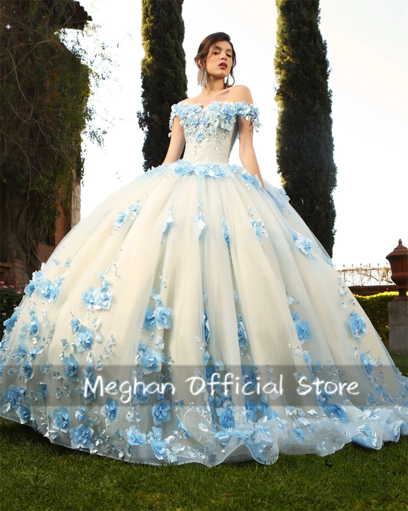 Blue Off The Shoulder Quinceanera Dresses Bead 3D Flower 2024 Birthday Luxury Dress Ball Gown Formal Dresses Sweet 16 Customized
Blue Off The Shoulder Quinceanera Dresses Bead 3D Flower 2024 Birthday Luxury Dress Ball Gown Formal Dresses Sweet 16 Customized