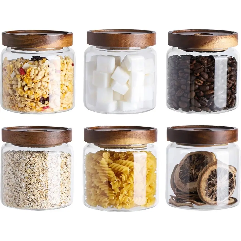 Set of 6, 17-Ounce Clear Glass Airtight Food Storage Jars with Bamboo Lids for Pantry Essentials
Set of 6, 17-Ounce Clear Glass Airtight Food Storage Jars with Bamboo Lids for Pantry Essentials