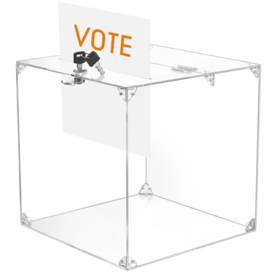 Acrylic Donation Box with Lock 1 Pack, 11.8"x11.8"x11.8" Large Ballot Suggestion Box, Square Case for Fundraising, Donations
Acrylic Donation Box with Lock 1 Pack, 11.8"x11.8"x11.8" Large Ballot Suggestion Box, Square Case for Fundraising, Donations