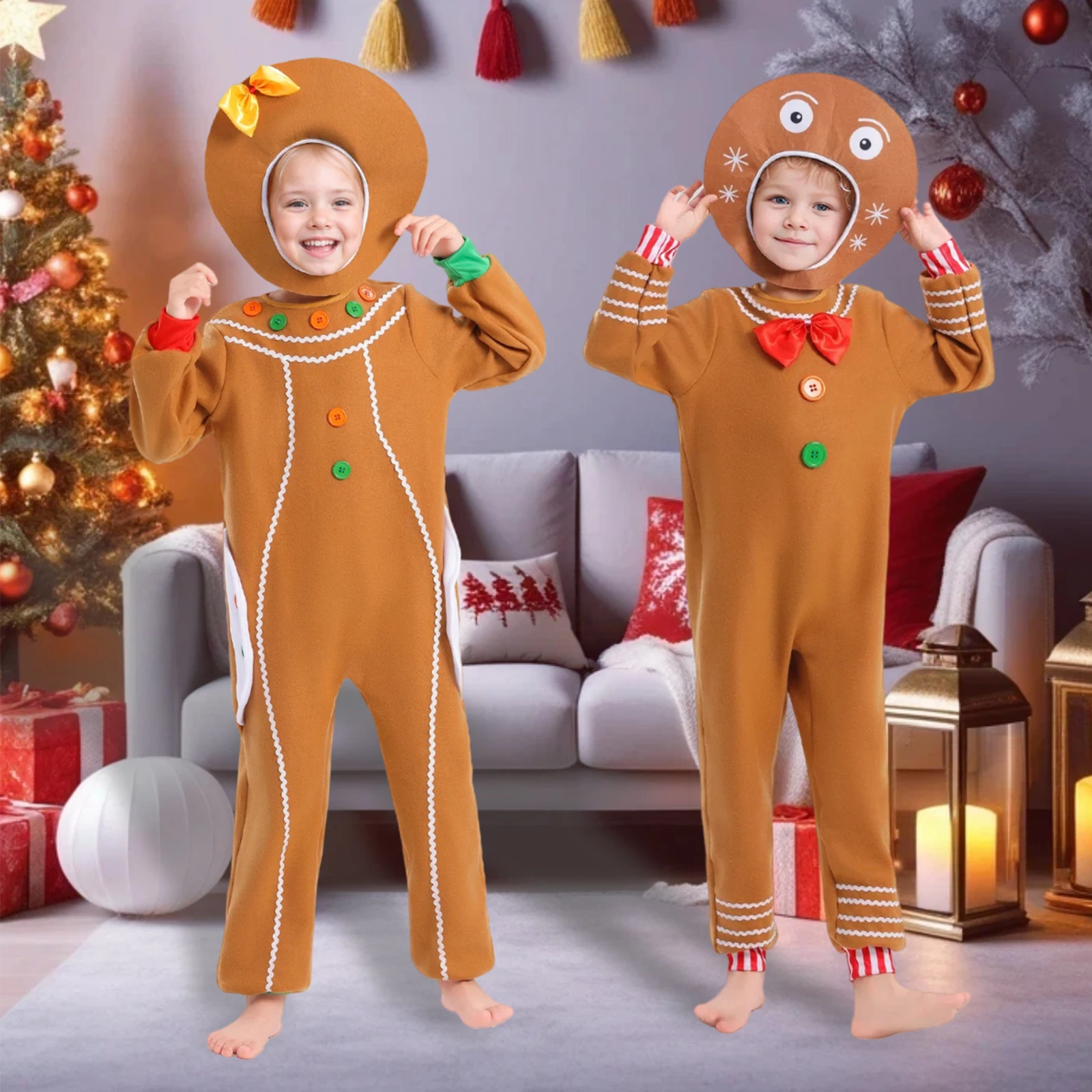 2026 Fashion Kids Christmas Gingerbread Man Cosplay Costume Jumpsuit Boy Girl Cartoon Style Halloween Party Performance Suit New
2026 Fashion Kids Christmas Gingerbread Man Cosplay Costume Jumpsuit Boy Girl Cartoon Style Halloween Party Performance Suit New