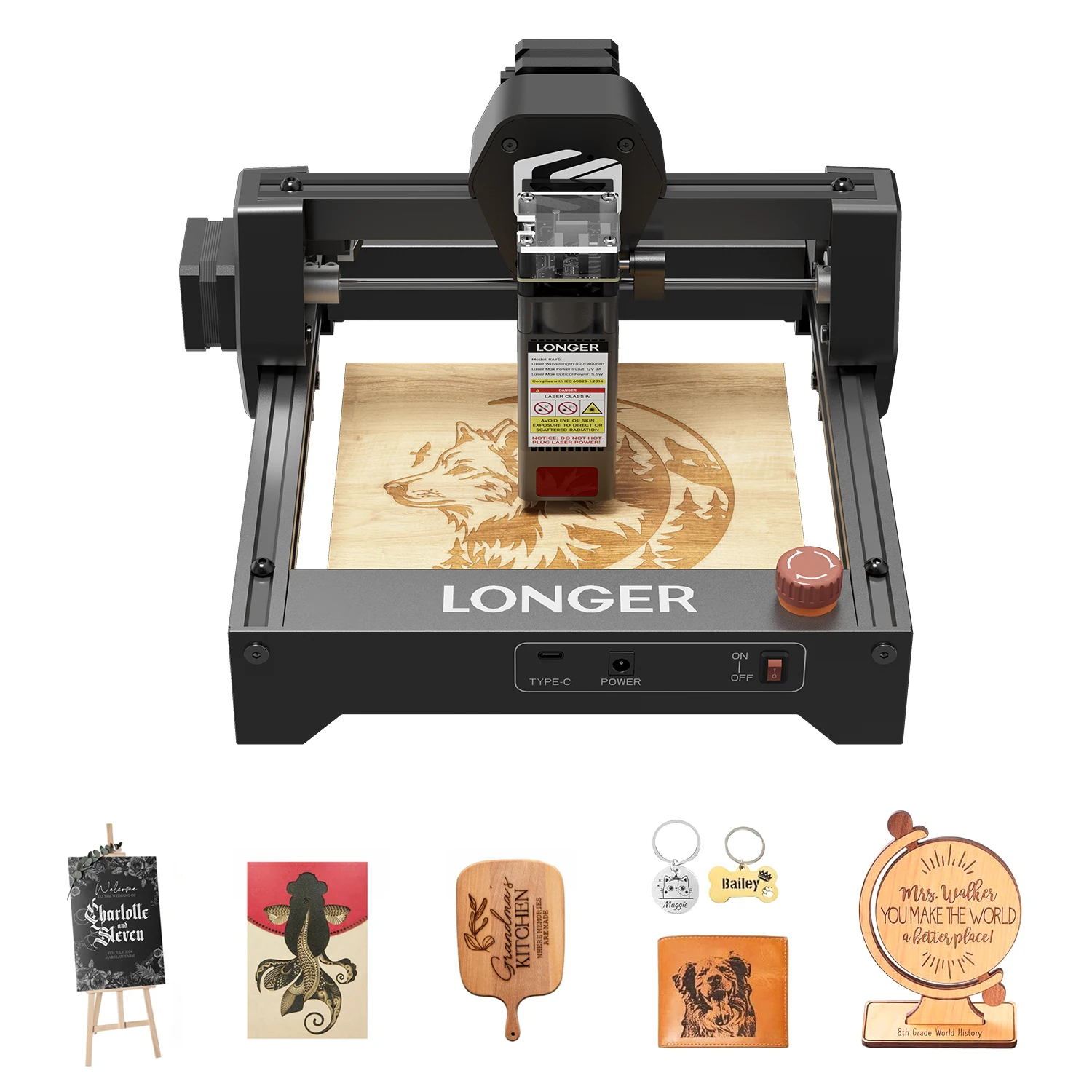 LONGER Ray5 Mini 3.5W Laser Engraving Machine, WiFi High-Speed Laser Engraver CNC DIY Tool, Emergency Stop Safety Protection, 140×130mm Working Area for Wood, Metal, Acrylic, Leather Engraving
LONGER Ray5 Mini 3.5W Laser Engraving Machine, WiFi High-Speed Laser Engraver CNC DIY Tool, Emergency Stop Safety Protection, 140×130mm Working Area for Wood, Metal, Acrylic, Leather Engraving