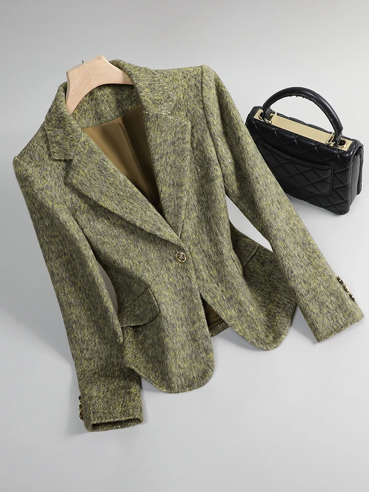 Green Woolen Suit Jacket Women's Casual Fashion Spring Autumn New Arrival Premium Feel Small Size Friendly Commute Appropriate
Green Woolen Suit Jacket Women's Casual Fashion Spring Autumn New Arrival Premium Feel Small Size Friendly Commute Appropriate