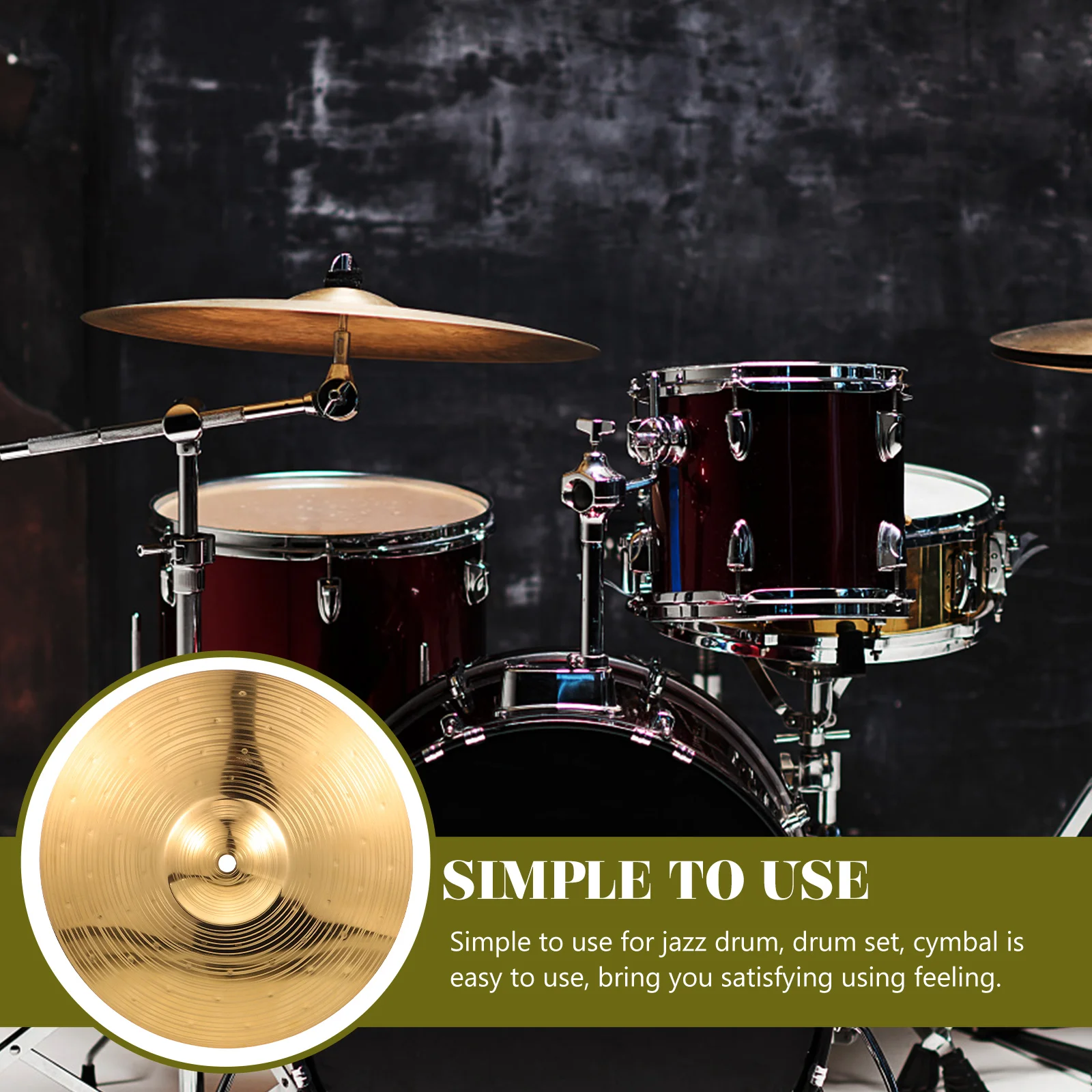 12 Inch Brass Cymbal Jazz Drum Set Practice Crash Smooth Edges Durable Musical Instruments Supplies Accessories
12 Inch Brass Cymbal Jazz Drum Set Practice Crash Smooth Edges Durable Musical Instruments Supplies Accessories