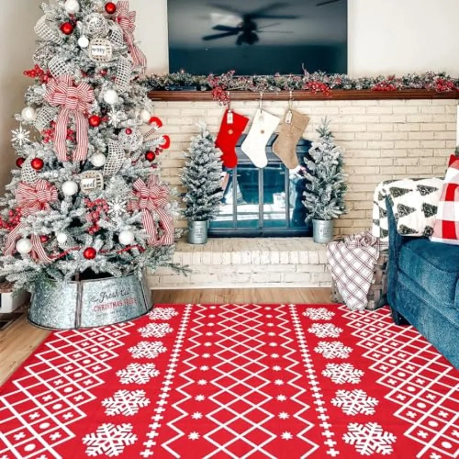 Christmas Area Rug Red Snowflake Pattern Washable Indoor Carpet Holiday Decor for Entryway Bedroom Kitchen Living Room Soft Low
Christmas Area Rug Red Snowflake Pattern Washable Indoor Carpet Holiday Decor for Entryway Bedroom Kitchen Living Room Soft Low