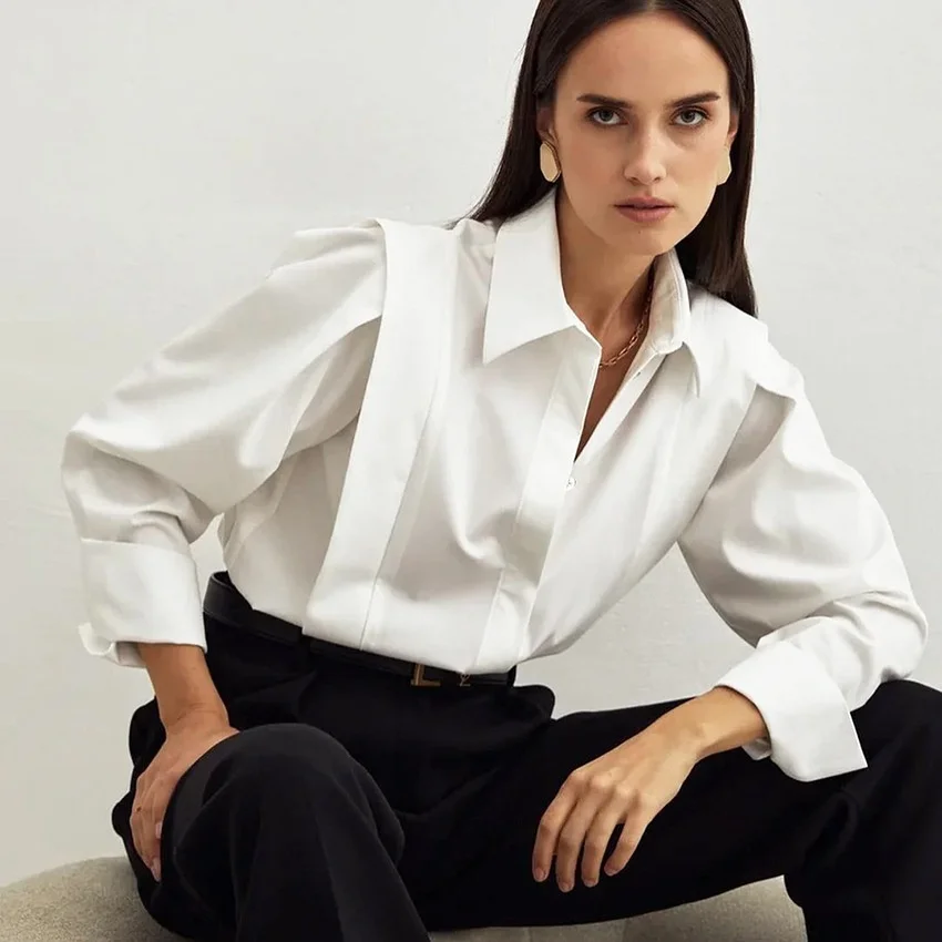 Women's Commuting Sle Long Sve irt Top Classic Collar Design Color Faionable Ladies' Premium Quali Blouse
Women's Commuting Sle Long Sve irt Top Classic Collar Design Color Faionable Ladies' Premium Quali Blouse