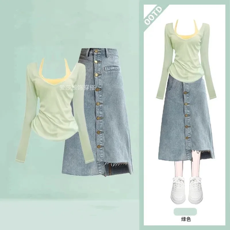 2026 Women's Summer New Fashion Denim Skirt Tracksuit Matching Set Korean Elegant Sunscreen Hoodie+Strap+Sexy Dress 3-Piece Suit
2026 Women's Summer New Fashion Denim Skirt Tracksuit Matching Set Korean Elegant Sunscreen Hoodie+Strap+Sexy Dress 3-Piece Suit