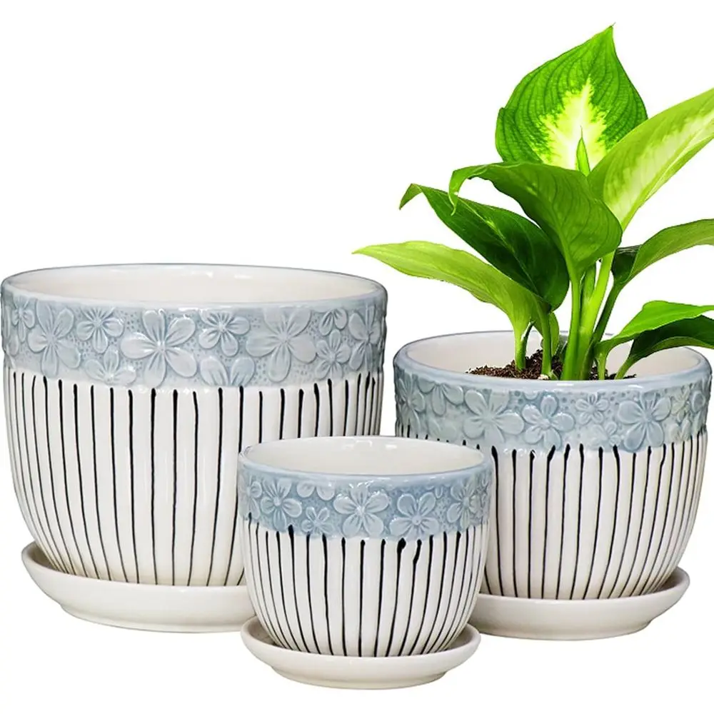 Set of 3 Plant Pots, 6.75/5.6/4.2 Inch, Drainage Holes, Indoor/Outdoor, Decorative, Suitable for Houseplants, Garden, and Succul
Set of 3 Plant Pots, 6.75/5.6/4.2 Inch, Drainage Holes, Indoor/Outdoor, Decorative, Suitable for Houseplants, Garden, and Succul