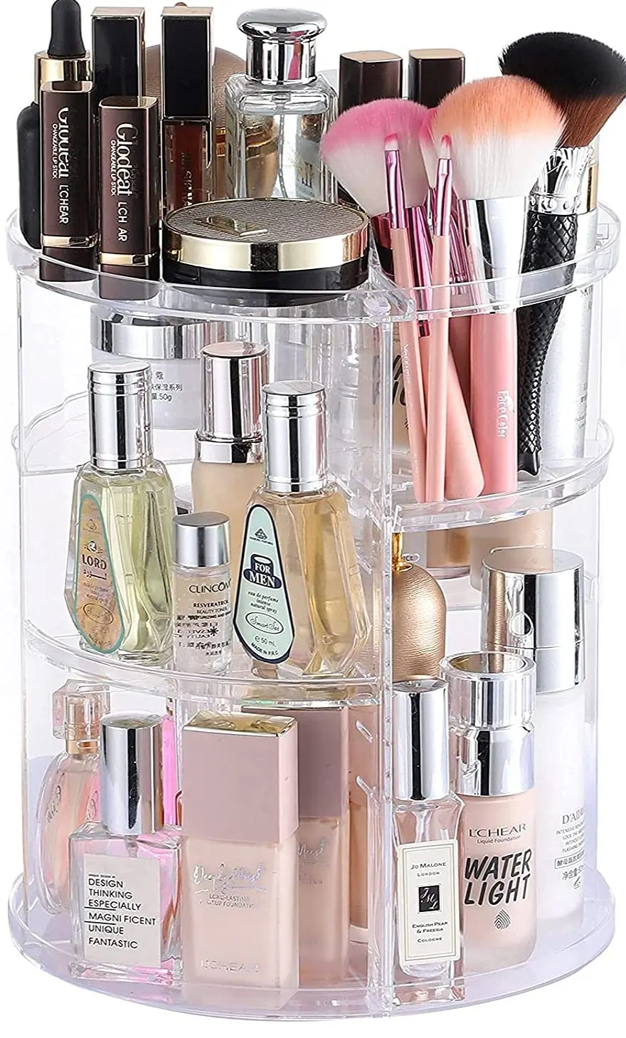 Clear Rotating Makeup Organizer for Vanity,Adjustable Skincare Organizer Countertop,Cosmetic Display Cases for Beauty,Skin Care,Spinning Makeup Stand,Make up Storage Organizer and Perfume organizer
Clear Rotating Makeup Organizer for Vanity,Adjustable Skincare Organizer Countertop,Cosmetic Display Cases for Beauty,Skin Care,Spinning Makeup Stand,Make up Storage Organizer and Perfume organizer