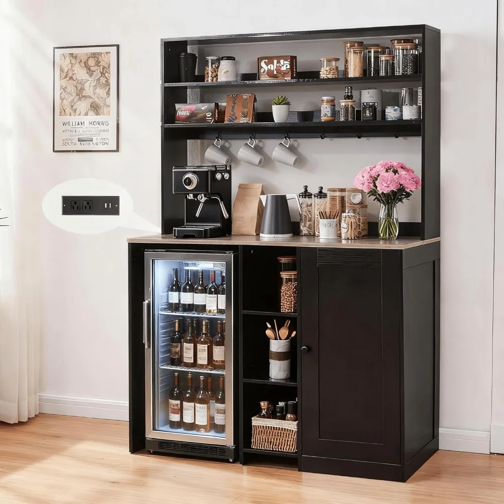 Mini Fridge Cabinet with Storage, Coffee Bar Cabinet with Mini Fridge Space and Power Outlet, Liquor Wine Bar Cabinet
Mini Fridge Cabinet with Storage, Coffee Bar Cabinet with Mini Fridge Space and Power Outlet, Liquor Wine Bar Cabinet