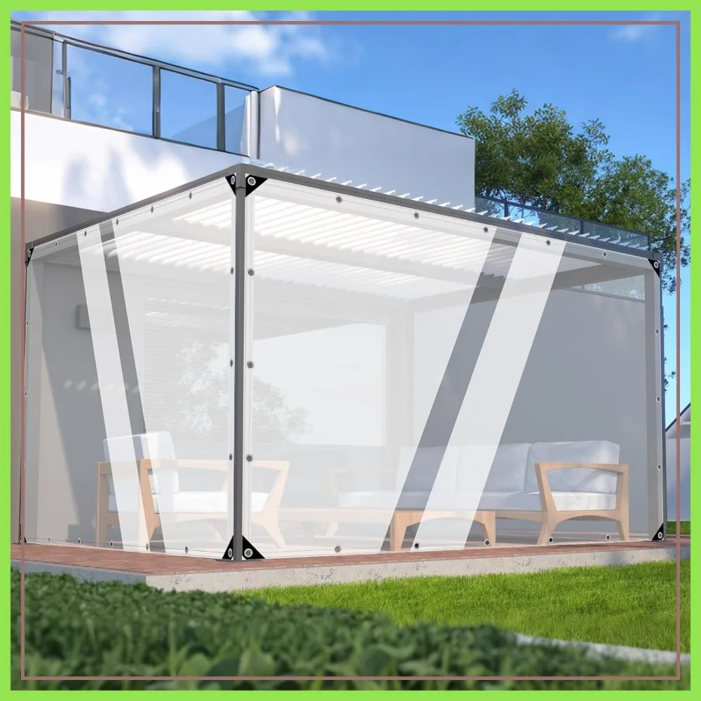 Clear Tarps with Grommets, 20 Mil Heavy Duty Waterproof, Reinforced Edge for Porch, Outdoor, Garden, Pet Hutch Roof (8x16ft)
Clear Tarps with Grommets, 20 Mil Heavy Duty Waterproof, Reinforced Edge for Porch, Outdoor, Garden, Pet Hutch Roof (8x16ft)