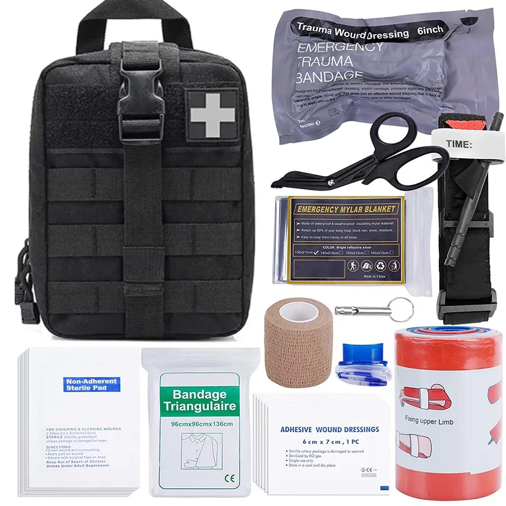 Trauma Kit MOLLE Tactical Outdoor Emergency First Aid Kit Survival kit Bag Filled for Adventure Hunting Camping Hiking
Trauma Kit MOLLE Tactical Outdoor Emergency First Aid Kit Survival kit Bag Filled for Adventure Hunting Camping Hiking