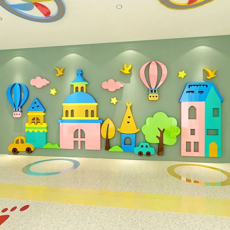 Cartoon Castle Kindergarten Background Wall Decal Cute Children's Room Decor Wall Sticker Creative Stereo Acrylic Wall Sticker 
Cartoon Castle Kindergarten Background Wall Decal Cute Children's Room Decor Wall Sticker Creative Stereo Acrylic Wall Sticker