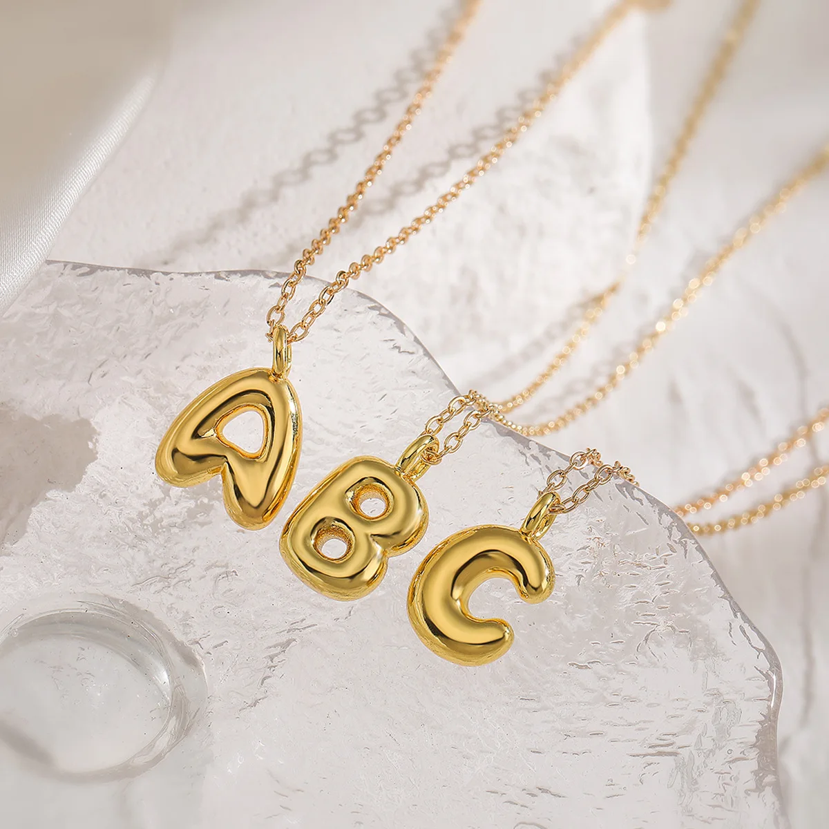New Trendy Gold Plated Small Chunky Puff Bubble Chubby Balloon Alphabet Initial Letter Pendant Necklace Choker for Women
New Trendy Gold Plated Small Chunky Puff Bubble Chubby Balloon Alphabet Initial Letter Pendant Necklace Choker for Women