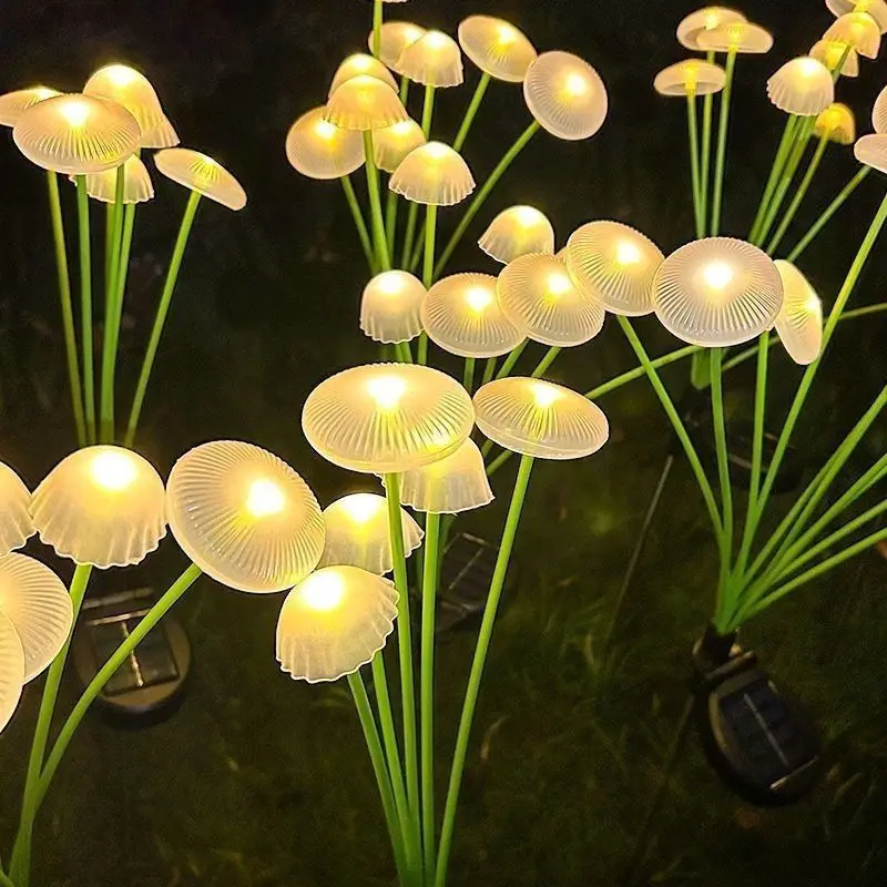 Solar jellyfish mushroom stake light, IP65 waterproof flexible swing LED ground plug lamp, light-controlled auto on/off outdoor
Solar jellyfish mushroom stake light, IP65 waterproof flexible swing LED ground plug lamp, light-controlled auto on/off outdoor