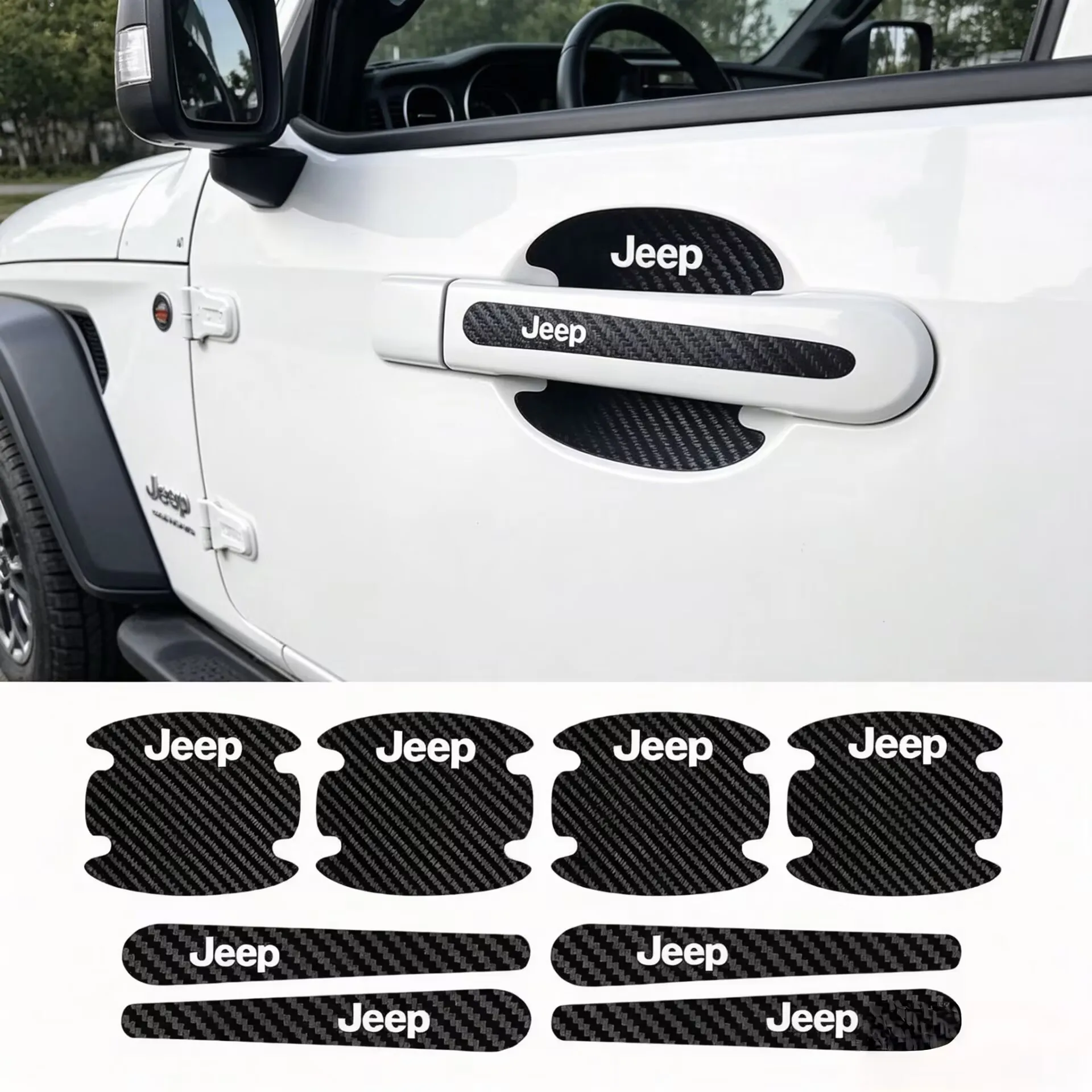 8Pcs Carbon Fiber Door Handle Bowl Stickers For Jeep Wrangler JK JL Grand Cherokee Anti Scratch Protector
8Pcs Carbon Fiber Door Handle Bowl Stickers For Jeep Wrangler JK JL Grand Cherokee Anti Scratch Protector