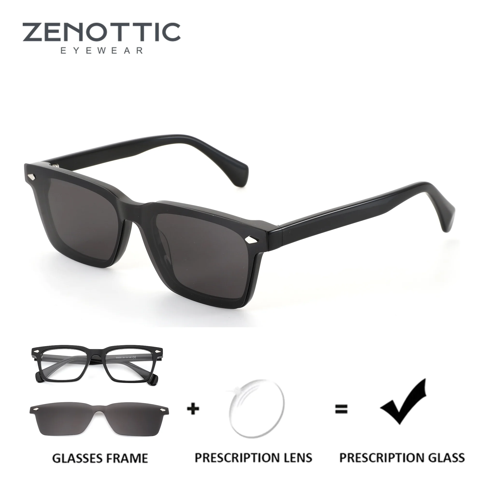 ZENOTTIC Rectangle Acetate Clip on Prescription Glasses Man Magnetic Progressive Multifocal Grade Glasses near and Far
ZENOTTIC Rectangle Acetate Clip on Prescription Glasses Man Magnetic Progressive Multifocal Grade Glasses near and Far