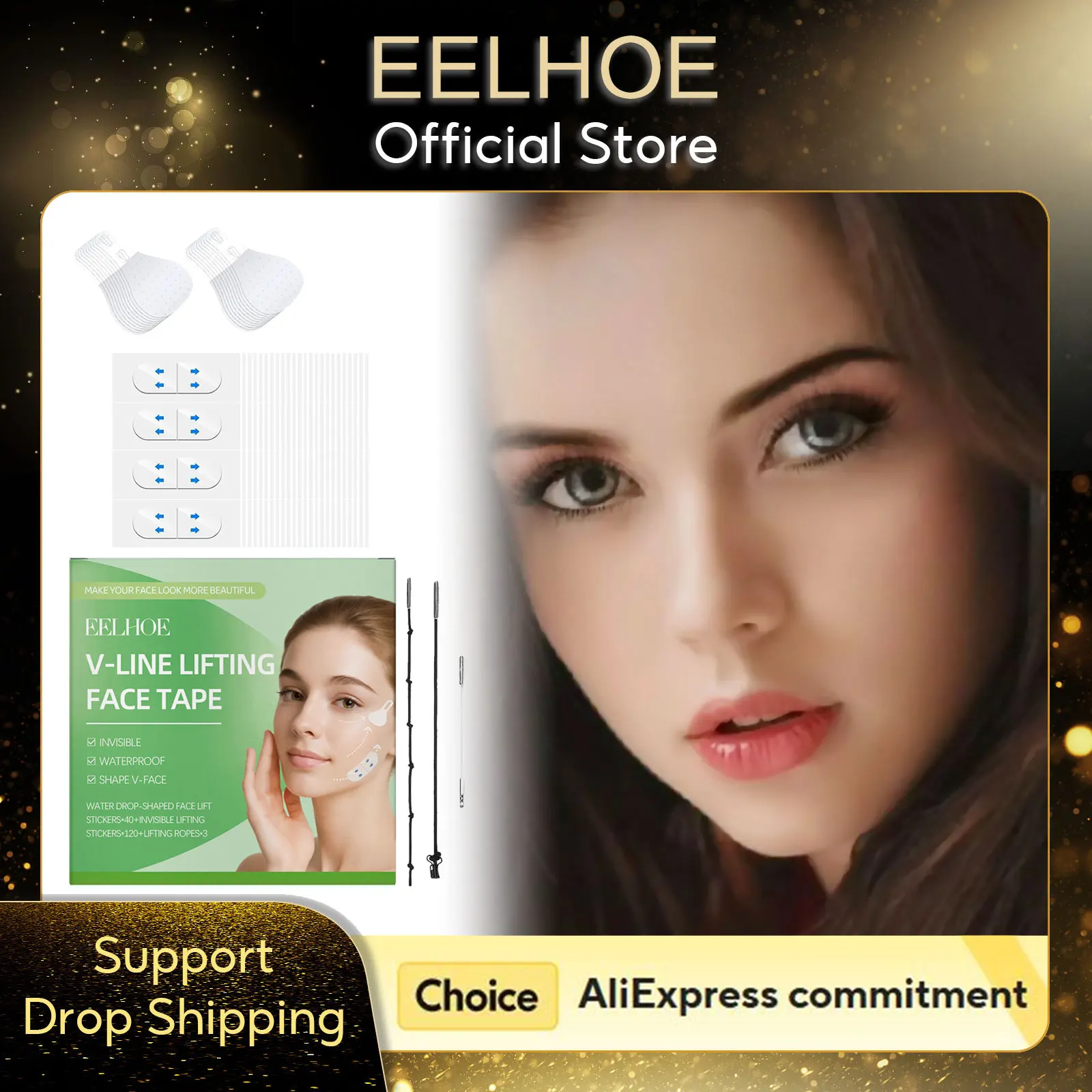 EELHOE Tightening Face Tapes Lift Anti Wrinkle Removal Fade Fine Lines Anti Sagging V-Shaped Invisible Face Lift Stickers 40pcs
EELHOE Tightening Face Tapes Lift Anti Wrinkle Removal Fade Fine Lines Anti Sagging V-Shaped Invisible Face Lift Stickers 40pcs