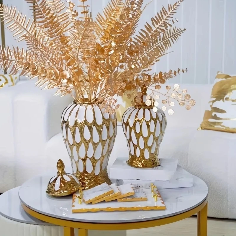 Роскошные стильные красивые украшения ручной работы, золотые гальванические имбирные банки, керамические вазы для домашнего декора
Роскошные стильные красивые украшения ручной работы, золотые гальванические имбирные банки, керамические вазы для домашнего декора