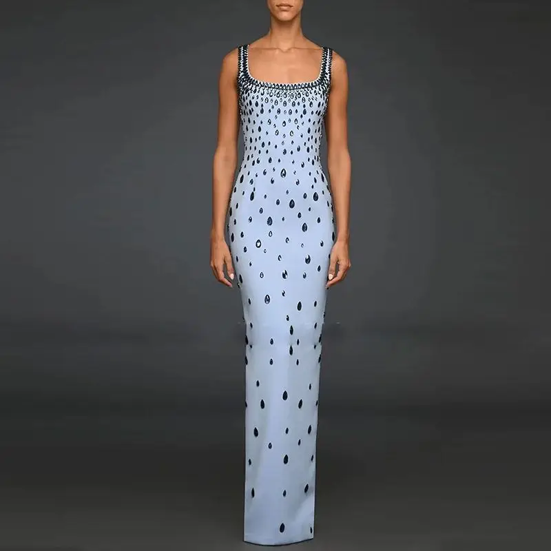 Elegant Long Diamond Embedded Elastic Vest Dress Heavy Embroidery Celebrity Fashion 2025 Autumn Season Ladies Evening Gown
Elegant Long Diamond Embedded Elastic Vest Dress Heavy Embroidery Celebrity Fashion 2025 Autumn Season Ladies Evening Gown