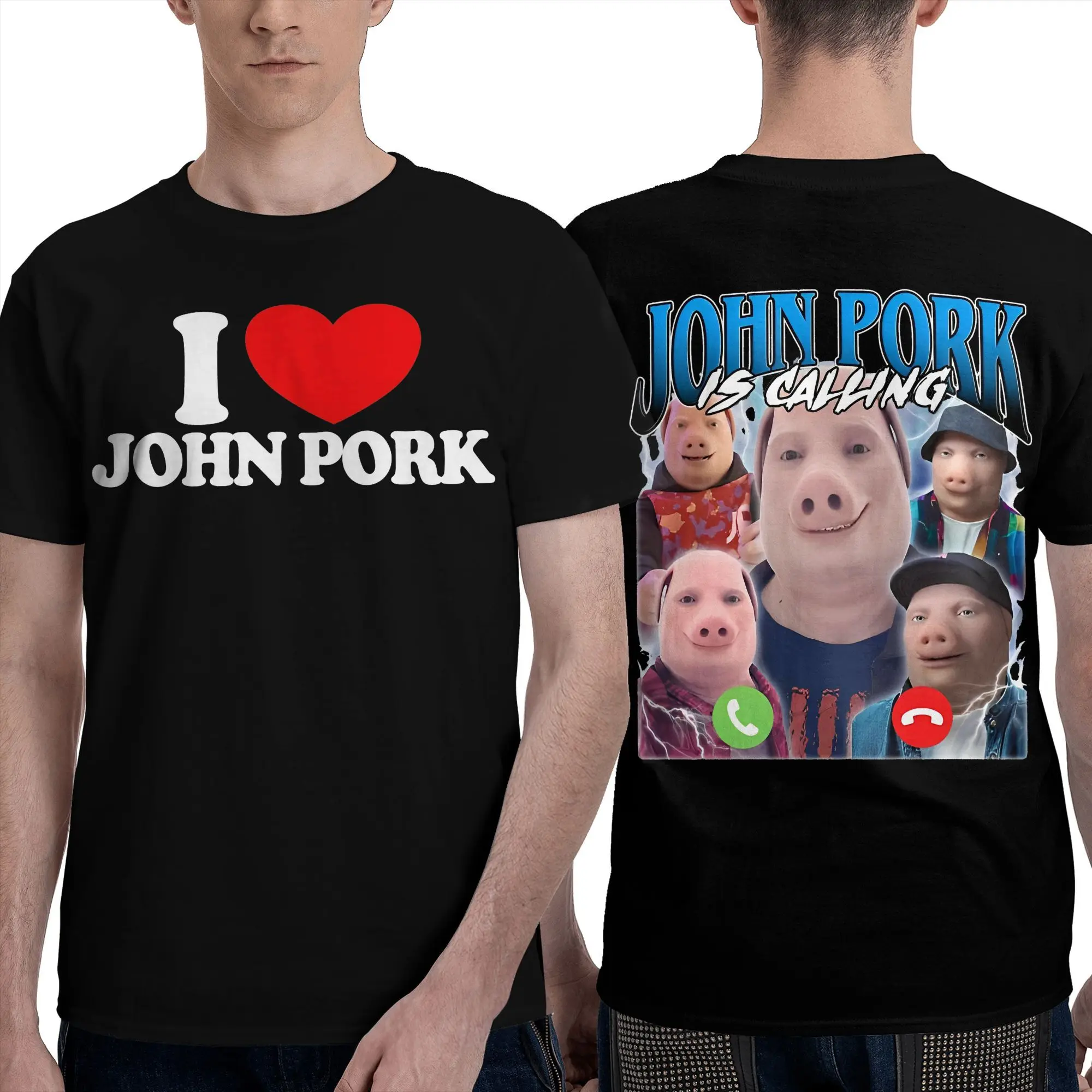 John Pork Is Calling Забавный мем с графическим принтом, двусторонние футболки для мужчин и женщин, футболка из 100% хлопка, одежда
John Pork Is Calling Забавный мем с графическим принтом, двусторонние футболки для мужчин и женщин, футболка из 100% хлопка, одежда