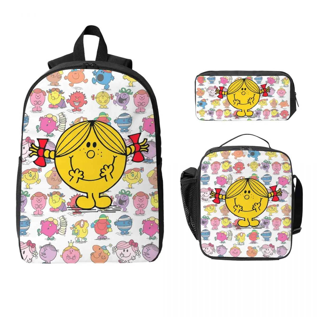 Рюкзак Little Miss Sunshine, студенческая сумка для книг для мальчиков и девочек, школьная сумка, компьютерные сумки на плечо, изолированная сумка для обеда 3 шт., пенал
Рюкзак Little Miss Sunshine, студенческая сумка для книг для мальчиков и девочек, школьная сумка, компьютерные сумки на плечо, изолированная сумка для обеда 3 шт., пенал