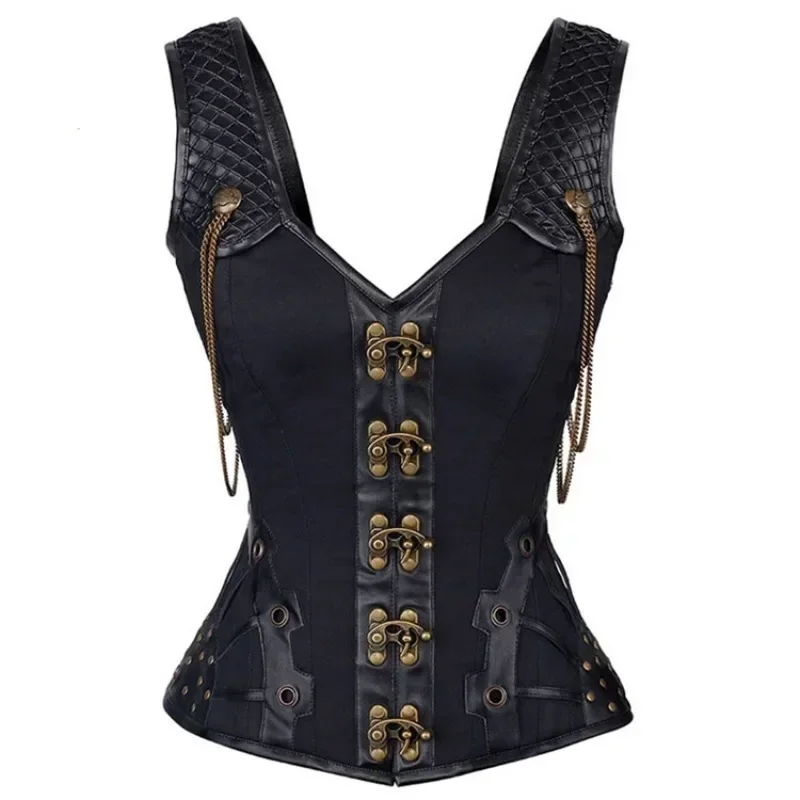 Steampunk Leather Corsets Top Plus Size Sexy Straps Overbust Bustier Gothic Vintage Burlesque Basque Costume
Steampunk Leather Corsets Top Plus Size Sexy Straps Overbust Bustier Gothic Vintage Burlesque Basque Costume