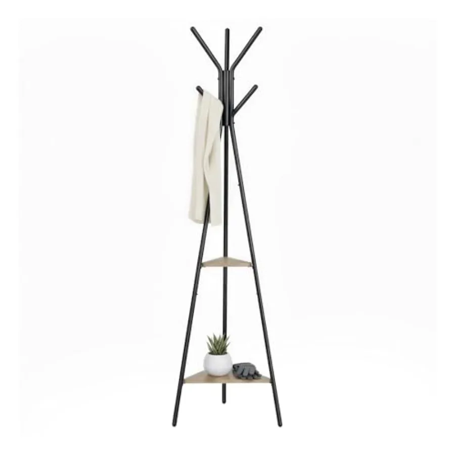 Coat Rack Freestanding, Coat Hanger Stand, Hall Tree with 2 Shelves, for Clothes, Hat, Bag, Industrial Style, Greige and Black
Coat Rack Freestanding, Coat Hanger Stand, Hall Tree with 2 Shelves, for Clothes, Hat, Bag, Industrial Style, Greige and Black