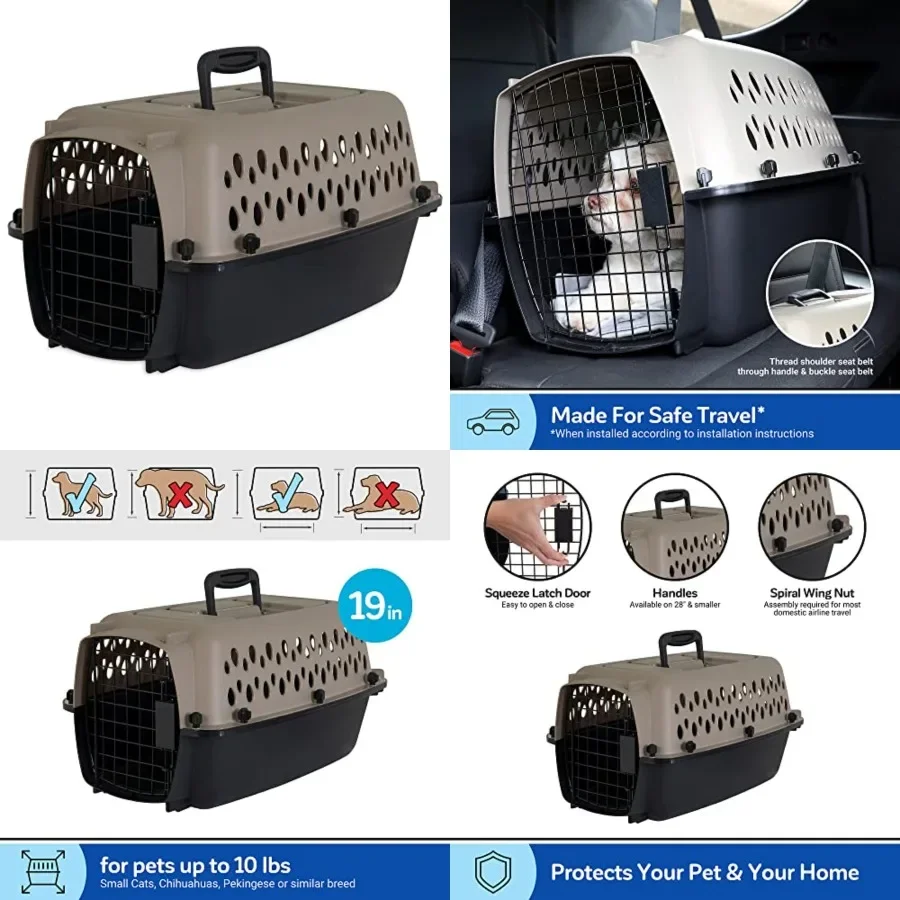 Vari Dog Kennel Portable Airline-Friendly Carriers and Crates for Small Dogs and Puppies, Durable Plastic, Pet Carrier For Home
Vari Dog Kennel Portable Airline-Friendly Carriers and Crates for Small Dogs and Puppies, Durable Plastic, Pet Carrier For Home