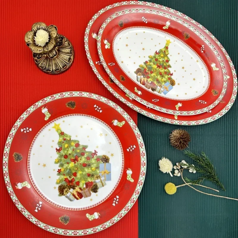 American Ceramic Dinner Plate Creative Christmas Decoration Plate Healthy Underglaze Color Round Flat Dishes Home Dessert Plates
American Ceramic Dinner Plate Creative Christmas Decoration Plate Healthy Underglaze Color Round Flat Dishes Home Dessert Plates