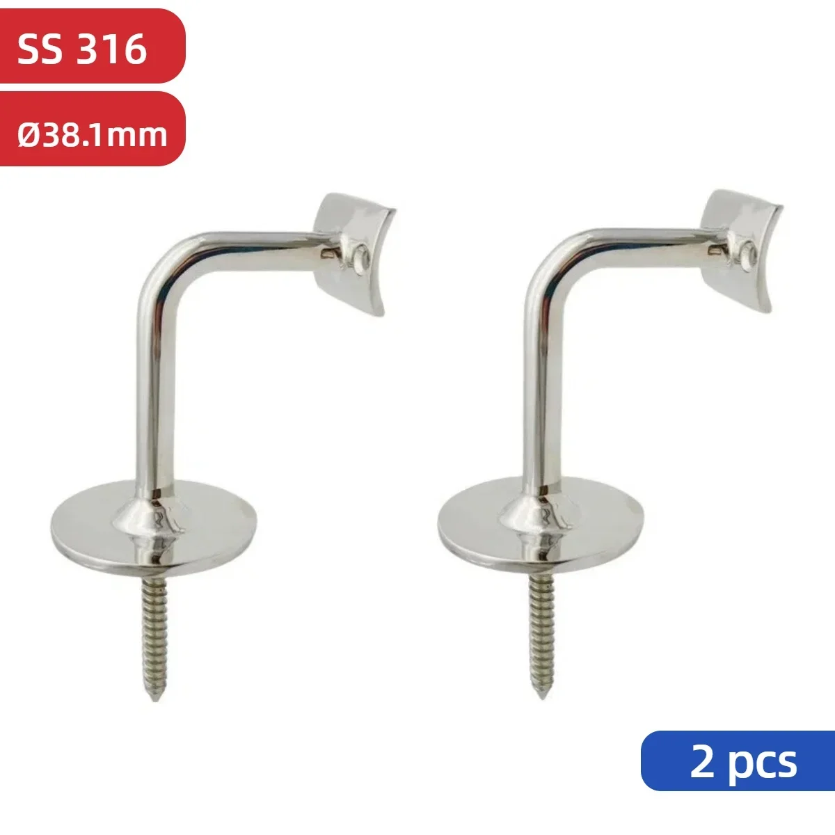 2PCS 316 Stainless Steel Staircase Handrail Bracket with Coach Screw for 38.1mm Stair Railing Balutrade
2PCS 316 Stainless Steel Staircase Handrail Bracket with Coach Screw for 38.1mm Stair Railing Balutrade