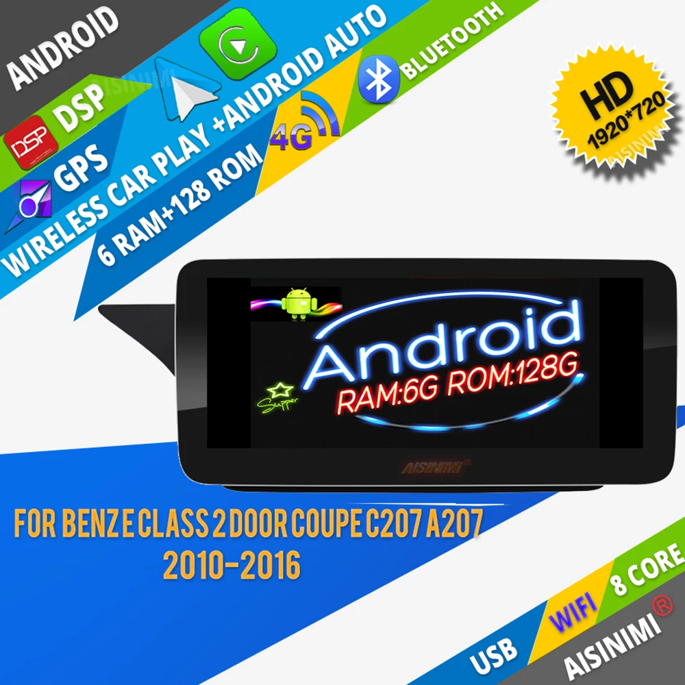 AISINIMI Car Dvd Player Android For Benz E class 2 door coupe C207 A207 auto audio GPS carplay multimedia monitor all in one
AISINIMI Car Dvd Player Android For Benz E class 2 door coupe C207 A207 auto audio GPS carplay multimedia monitor all in one