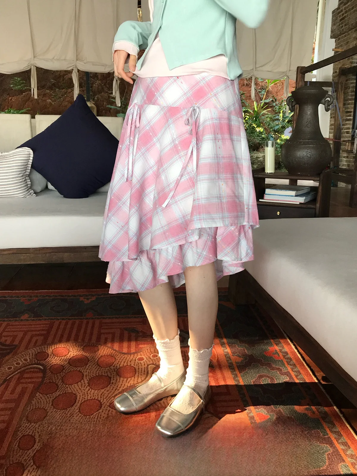 Sweet Knot Tie Waist A-Line Midi Skirt for Women Commute Spring Season Polyester Blend High Waist Asymmetrical Skirt
Sweet Knot Tie Waist A-Line Midi Skirt for Women Commute Spring Season Polyester Blend High Waist Asymmetrical Skirt