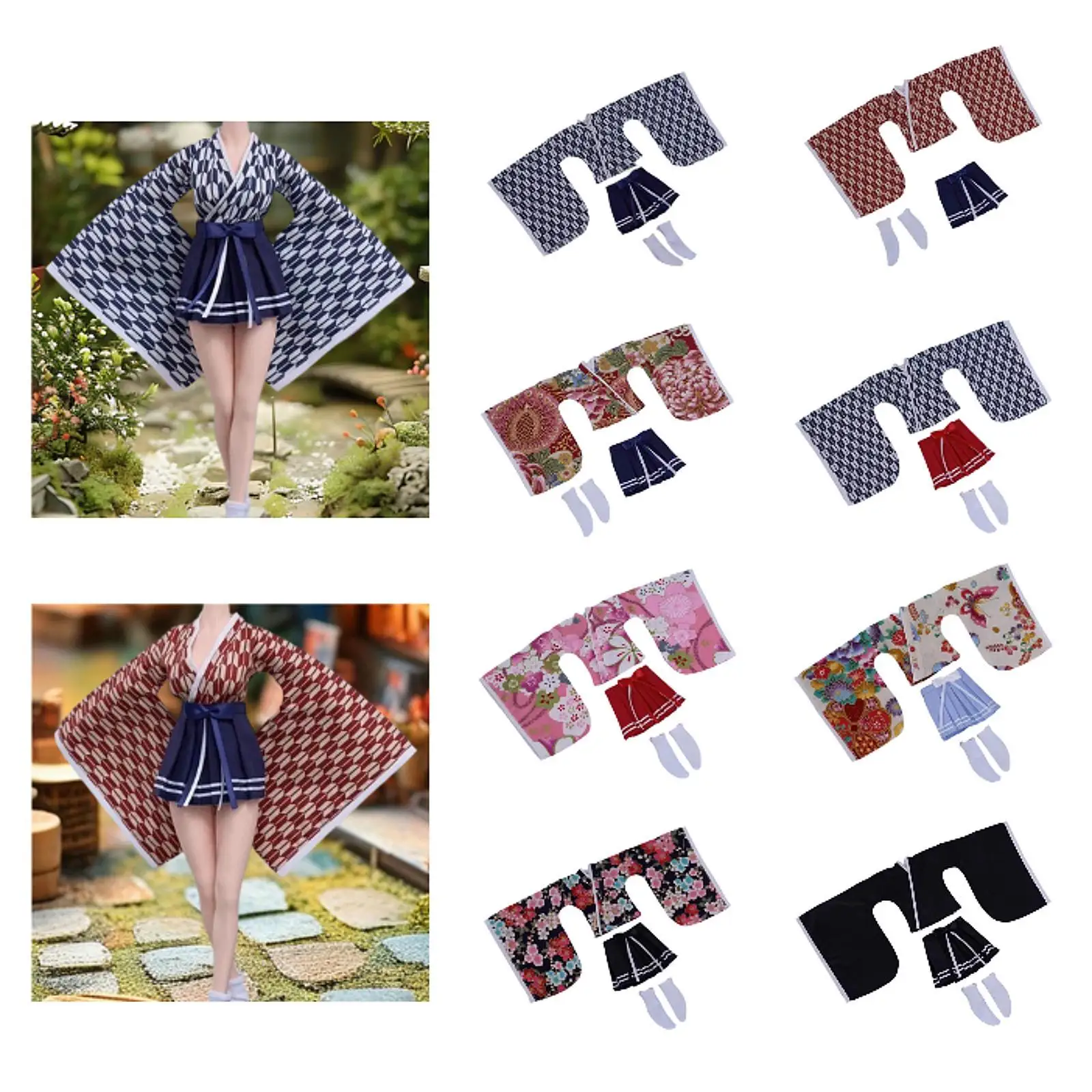 1/6 Female Clothes Outfit Kimono Fashion with Socks Tops and Skirt Costume Accessories 12 inch Action Figure Clothing
1/6 Female Clothes Outfit Kimono Fashion with Socks Tops and Skirt Costume Accessories 12 inch Action Figure Clothing