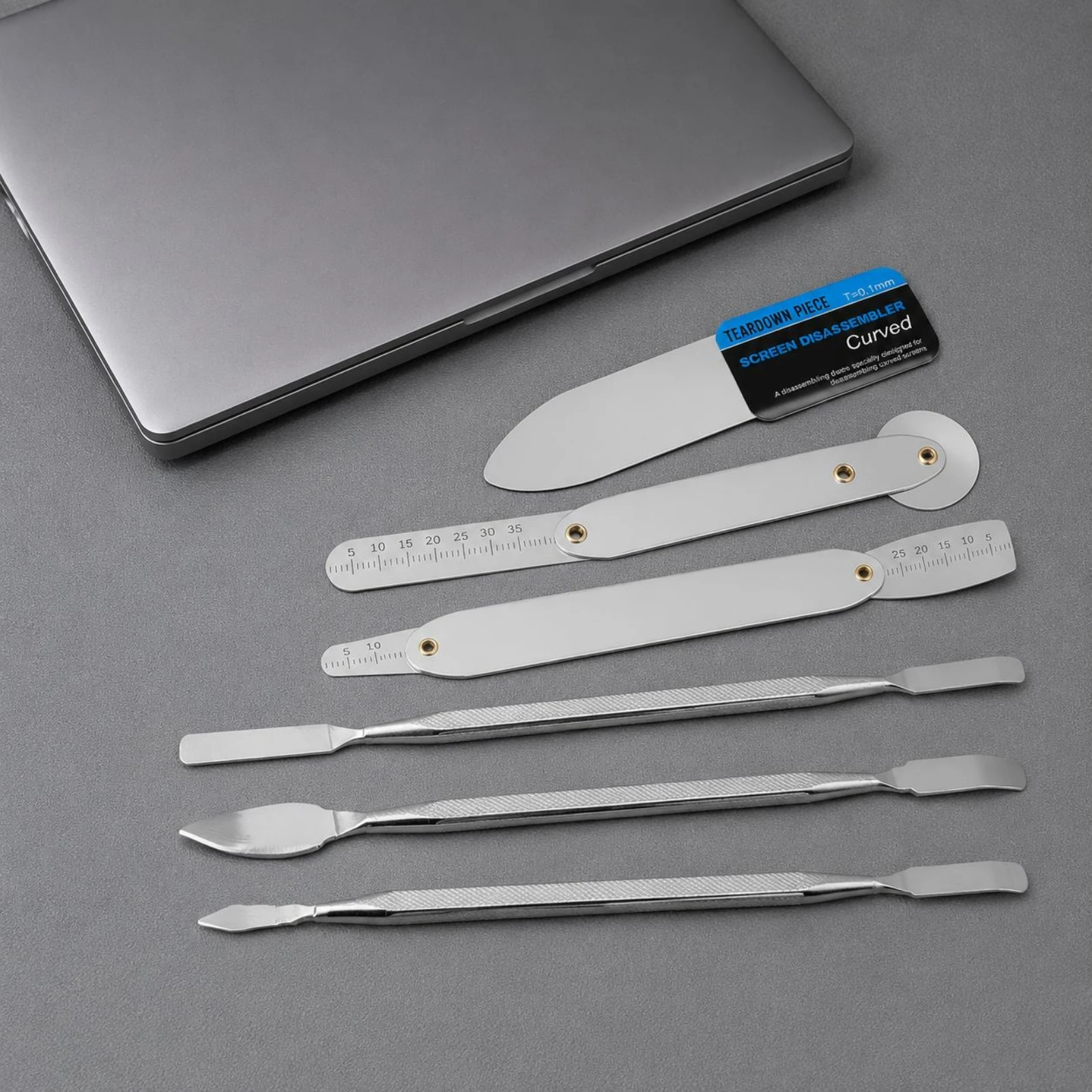 6 Pieces Metal Pry Tool Set Non-Marring Electronics Opening Pry Tool Kit Spudger Set Precision Scratch Resistant for Beginners
6 Pieces Metal Pry Tool Set Non-Marring Electronics Opening Pry Tool Kit Spudger Set Precision Scratch Resistant for Beginners