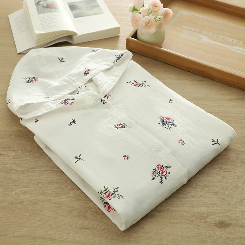 Autumn women's clothing mori kei sweet print white hooded shirts and blouses for women cotton yarn long sleeve hoodies jacket
Autumn women's clothing mori kei sweet print white hooded shirts and blouses for women cotton yarn long sleeve hoodies jacket