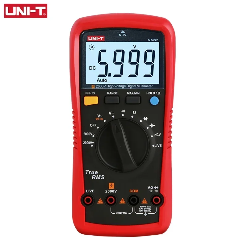 UNI-T UT892 2000V High Voltage Digital Multimeter For Mine AC DC Voltmeter True RMS Capacitor Tester Frequency Meter
UNI-T UT892 2000V High Voltage Digital Multimeter For Mine AC DC Voltmeter True RMS Capacitor Tester Frequency Meter