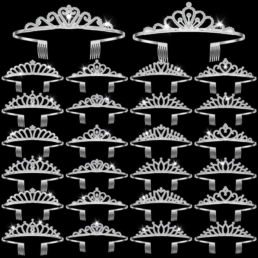 24 Pcs Crystal Tiara Crowns for Women Bulk Rhinestone Princess Headband Crown with Combs Tiaras for Pageant Bridal Shower Wed
24 Pcs Crystal Tiara Crowns for Women Bulk Rhinestone Princess Headband Crown with Combs Tiaras for Pageant Bridal Shower Wed