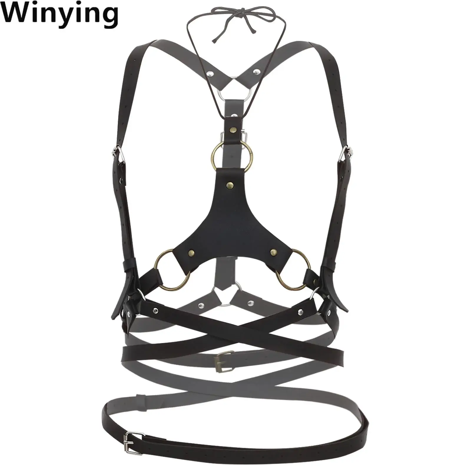 Women Hollow Out Body Chest Belt Halter Rivet Adjustable Gothic Choker Body Belt Crop Top for Halloween Steampunk Cosplay
Women Hollow Out Body Chest Belt Halter Rivet Adjustable Gothic Choker Body Belt Crop Top for Halloween Steampunk Cosplay