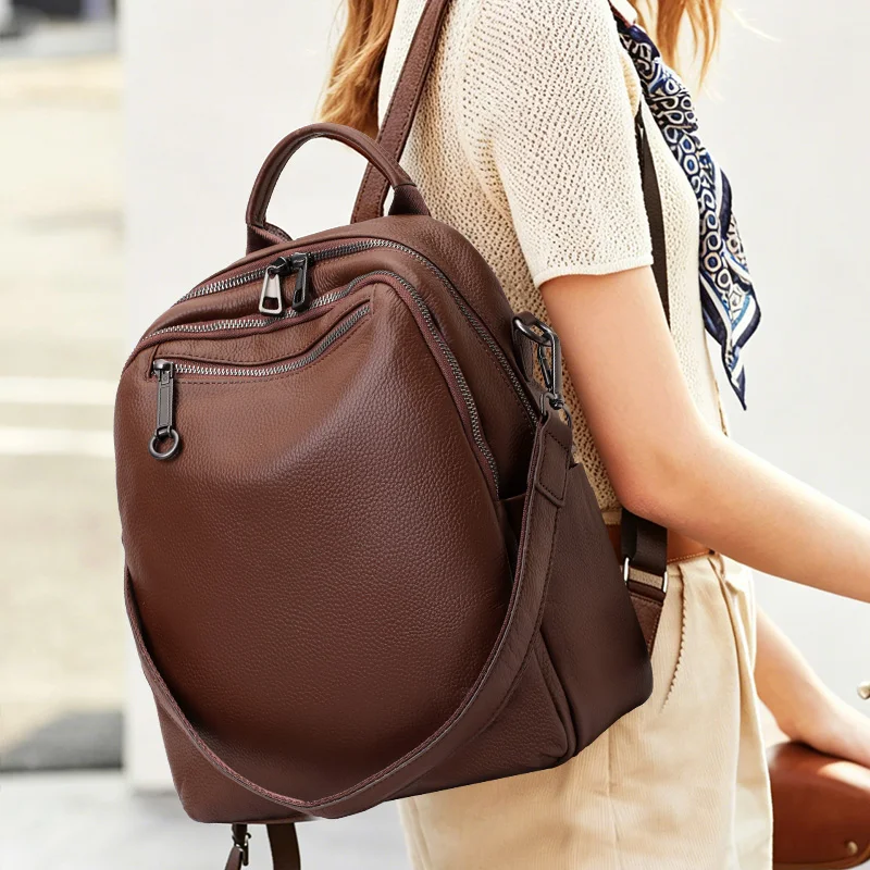 Genuine Leather Women's Backpack New 2026 Style, Lightweight Large-Capacity Commute & Travel Backpack, Brown Anti-Theft Bag
Genuine Leather Women's Backpack New 2026 Style, Lightweight Large-Capacity Commute & Travel Backpack, Brown Anti-Theft Bag