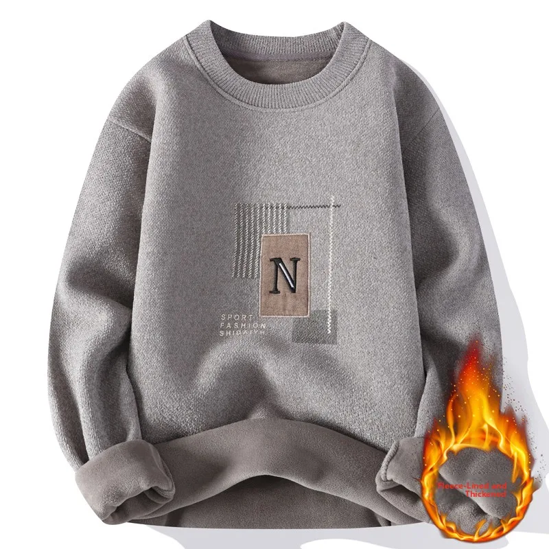 Утепленный вязаный свитер с круглым вырезом и вышивкой, теплый базовый слой для мужчин, осень-зима, цветной, приталенный, повседневный
Утепленный вязаный свитер с круглым вырезом и вышивкой, теплый базовый слой для мужчин, осень-зима, цветной, приталенный, повседневный