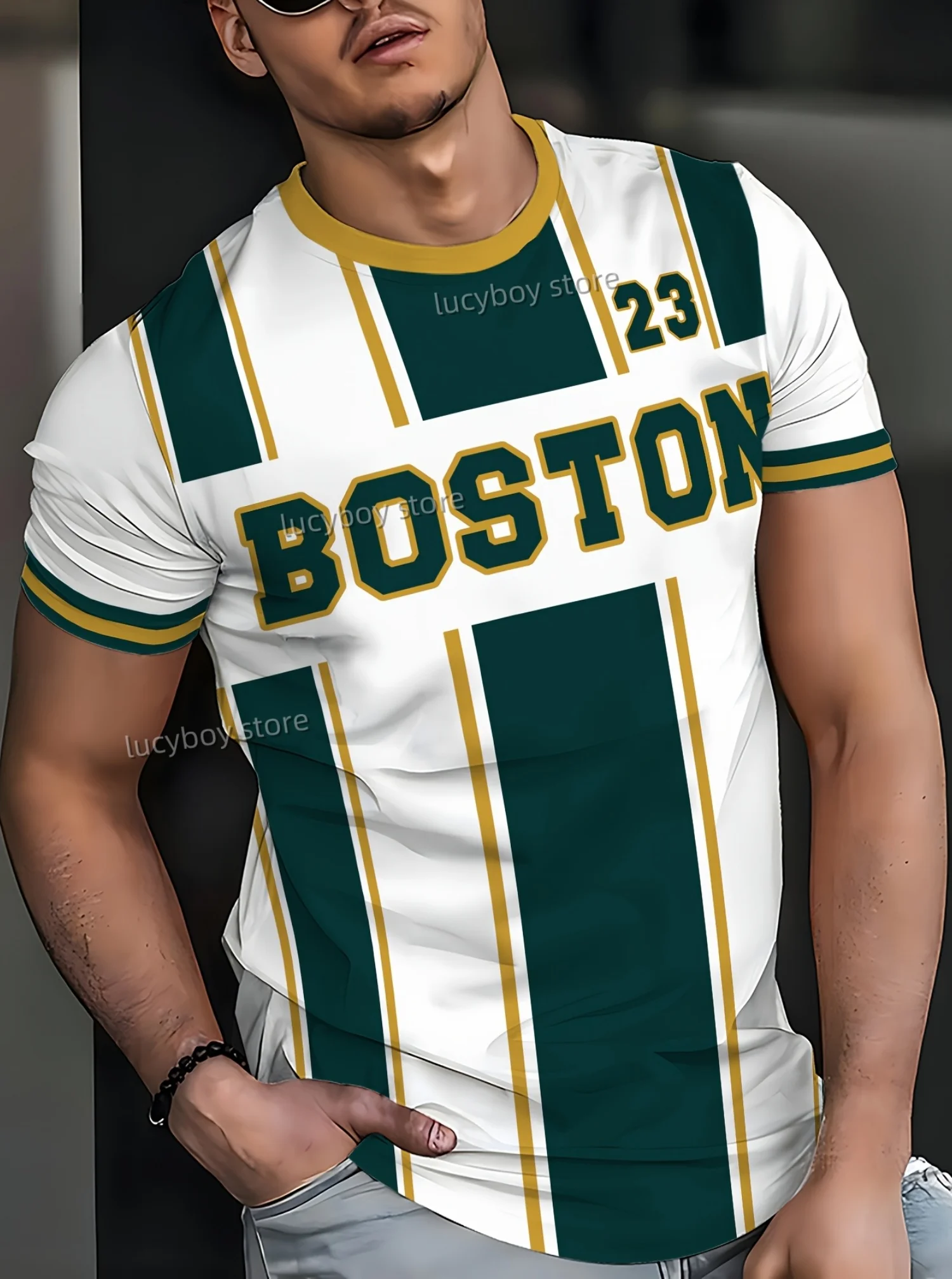 Mens BOSTON 23 Printed Short Sleeve T Shirt Man O-Neck Sportwear Brooklyn Racing Football Tee Vintage Casual Tops Men Clothes
Mens BOSTON 23 Printed Short Sleeve T Shirt Man O-Neck Sportwear Brooklyn Racing Football Tee Vintage Casual Tops Men Clothes