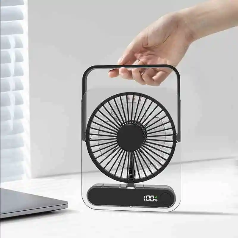 Portable Transparent Desk Cooling Fan Rechargeable Battery Powered Digital LED Power Indicator 360° Angle Adjust Mini Table Fan for Bedroom Office Travel Gift
Portable Transparent Desk Cooling Fan Rechargeable Battery Powered Digital LED Power Indicator 360° Angle Adjust Mini Table Fan for Bedroom Office Travel Gift