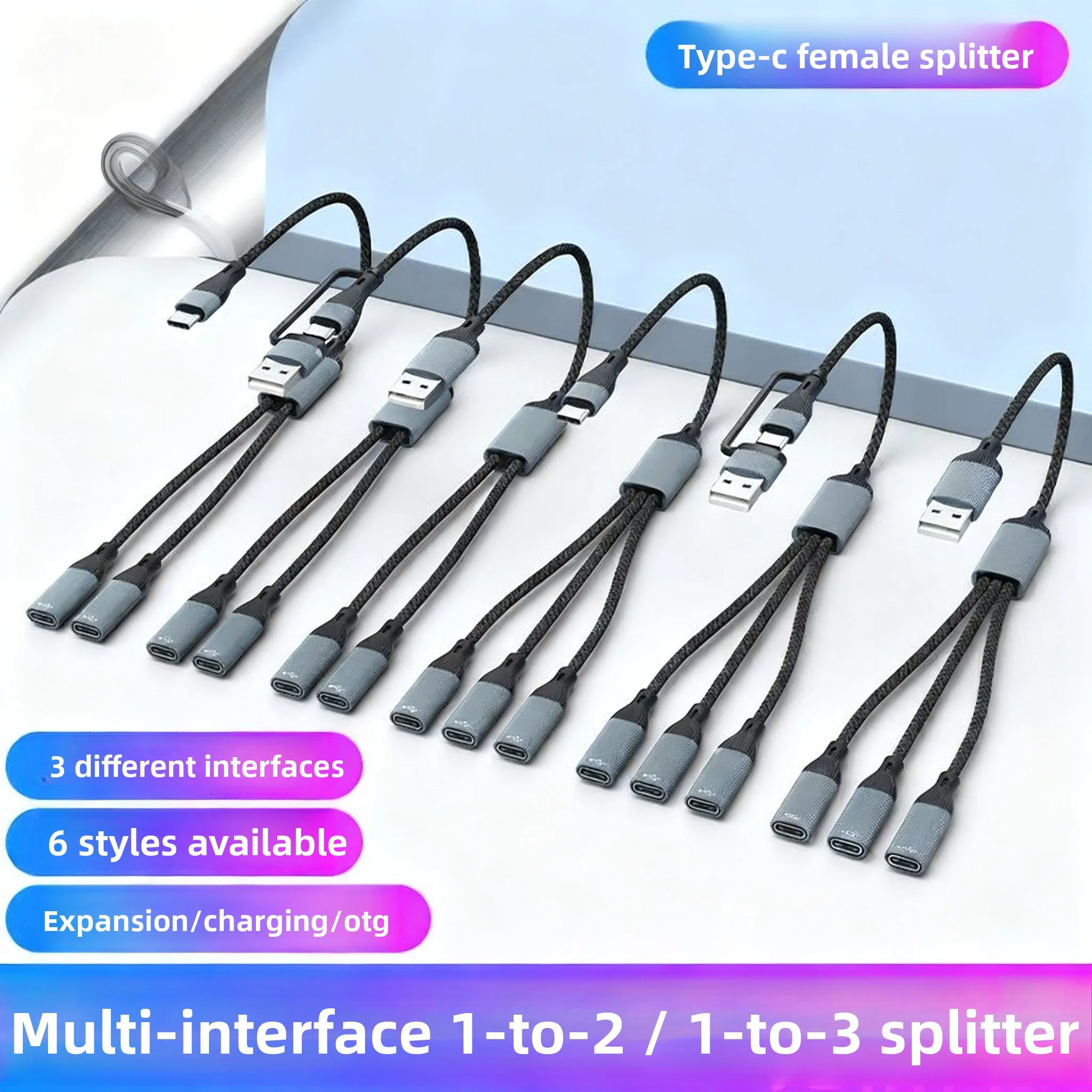 USB-папа на три женщины Type-c, зарядный кабель, адаптер-сплиттер для передачи данных, OTG, компьютерная док-станция
USB-папа на три женщины Type-c, зарядный кабель, адаптер-сплиттер для передачи данных, OTG, компьютерная док-станция